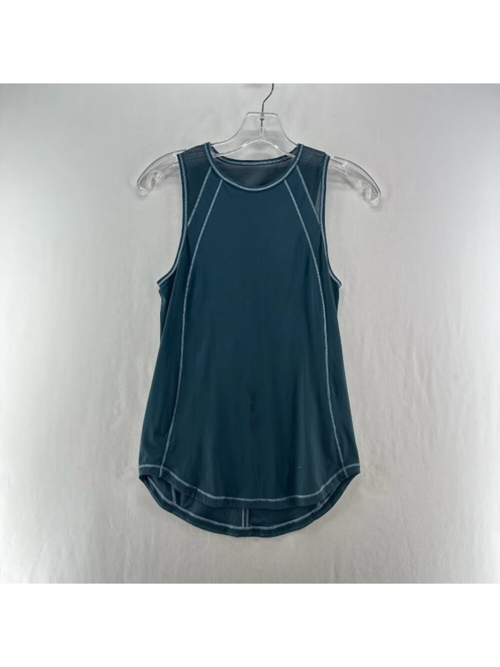 Lululemon Sculpt Tank Top Size 4 Contrast Stitch Mesh Back Cutout Pullover Green